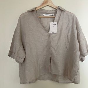 Linen Blend Short Sleeve Shirt